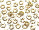 Metal parts Rondelle 6x6x1.5mm (with CZ)  Gold color3pcs