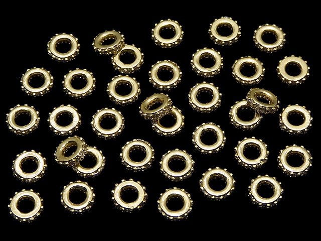 Metal parts Roundel 6x6x1.5mm (with CZ)  Gold color3pcs