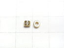 Metal parts Rondelle 4x4x3mm (with CZ) Gold color 2pcs