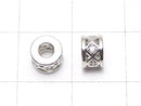 Metal parts Rondelle 6x6x4mm (with CZ) Silver color 2pcs