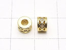 Metal parts Rondelle 6x6x4mm (with CZ) Gold color 2pcs