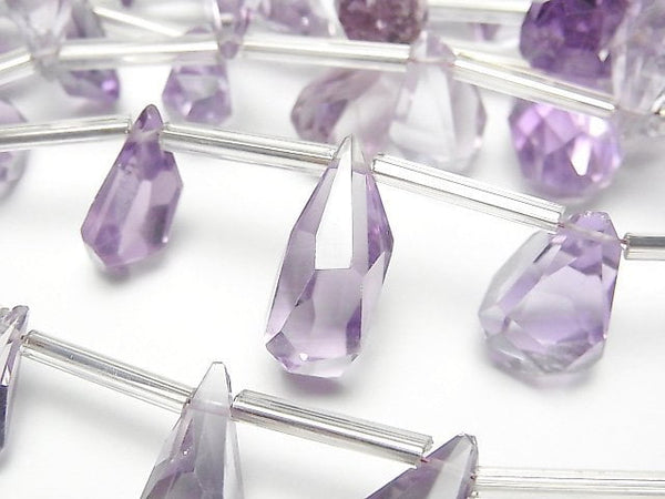 Amethyst, Drop, Faceted Briolette Gemstone Beads