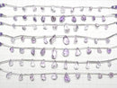 [Video]High Quality Light Color Amethyst AAA- Rough Drop Faceted Briolette 1strand (9pcs )