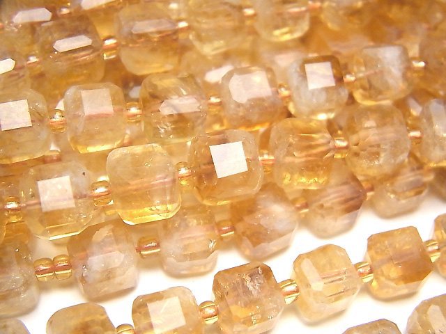 Citrine, Cube Gemstone Beads