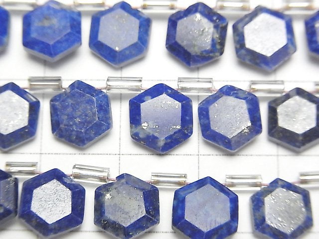 [Video]Lapislazuli AA++ Hexagon Cut 9x8mm 1strand (13pcs )