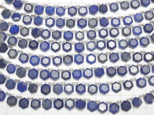 [Video]Lapislazuli AA++ Hexagon Cut 9x8mm 1strand (13pcs )