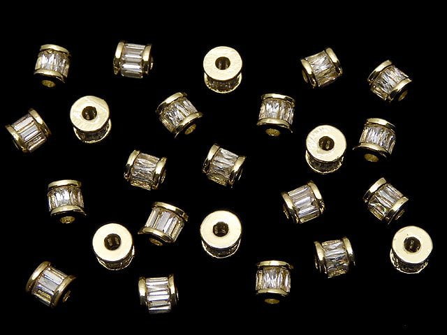 Metal Parts Roundel 4.5x4.5x4mm Gold (with CZ) 2pcs