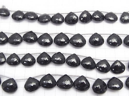 MicroCut High Quality Black Spinel AAA Chestnut Faceted Briolette 1pc