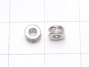 Metal parts Rondelle 5x5x2.5mm Silver (with CZ) 2pcs
