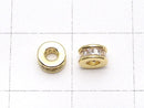 Metal Parts Rondelle 5x5x2.5mm Gold (with CZ) 2pcs
