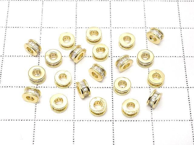 金屬墊圈 5x5x2.5mm 金色 (帶CZ) 2個