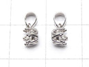 [Video]Silver925 Crown Pendant Frame Round Faceted 4mm Rhodium Plated 1pc
