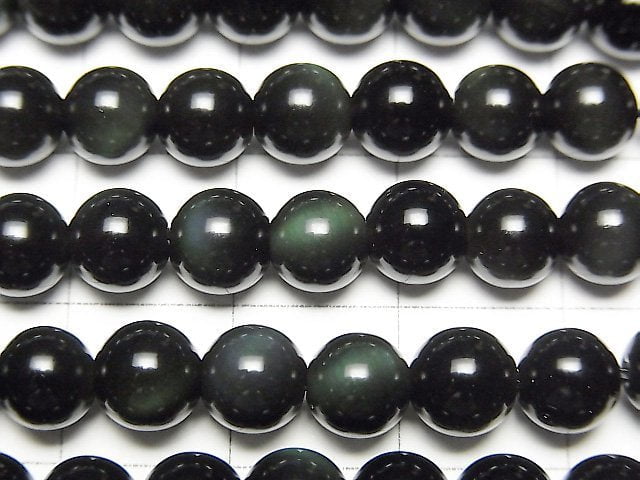 [Video] Green Obsidian Round 6mm 1strand beads (aprx.15inch/37cm)