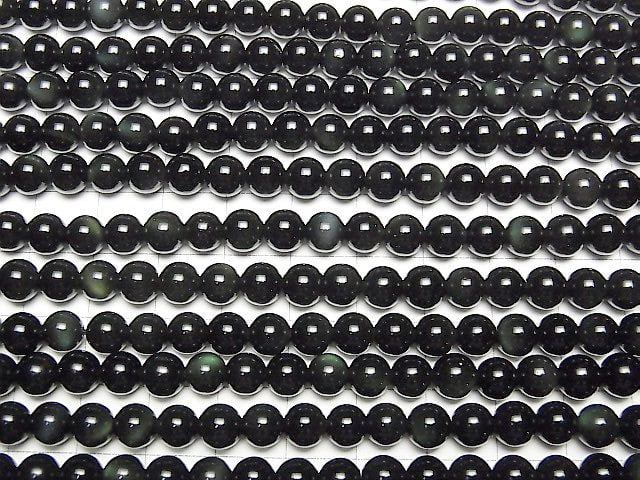 [Video] Green Obsidian Round 6mm 1strand beads (aprx.15inch/37cm)