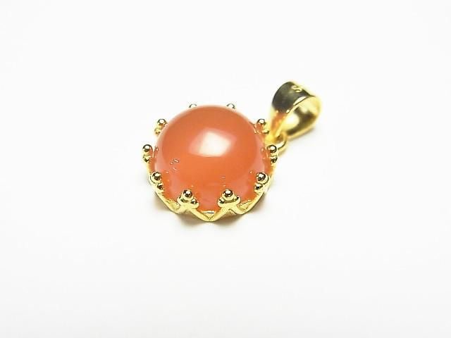 [Video] Silver 925 Crown Pendant Frame Round 6mm 18KGP 1pc