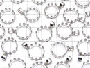 [Video] Silver 925 Crown Pendant Frame Round 10mm Rhodium Plated 1pc