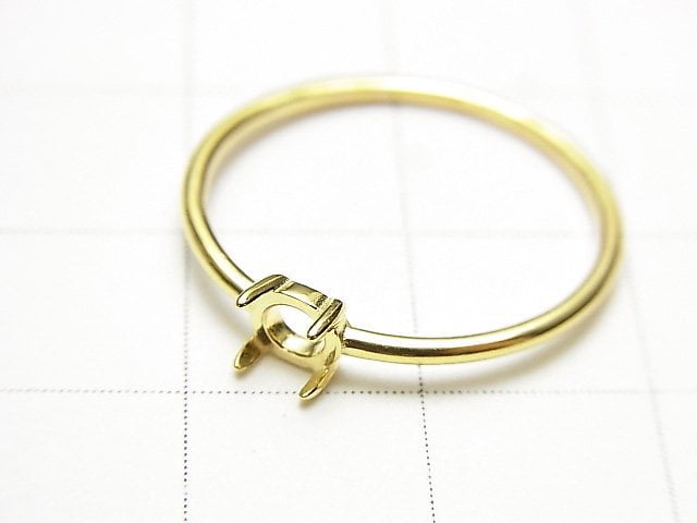 [Video]Silver925 Ring Frame (Prong Setting) Round 4.2mm 18KGP 1pc