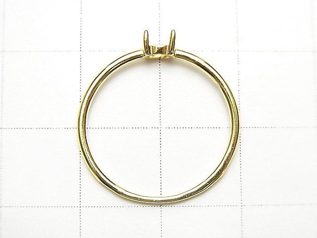 [Video]Silver925 Ring Frame (Prong Setting) Round 4.2mm 18KGP 1pc