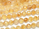 [Video]High Quality! Bi-color Citrine AA++ 64Faceted Round 6mm half or 1strand beads (aprx.15inch/37cm)