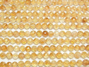 [Video]High Quality! Bi-color Citrine AA++ 64Faceted Round 6mm half or 1strand beads (aprx.15inch/37cm)