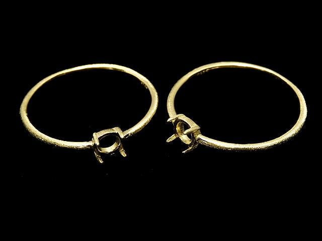 Silver 925 Ring Frame (Prong Setting) Round 4.2mm Hairline Finish 18KGP [Size 5][Size 11][Size 13][Size 17] 1pc