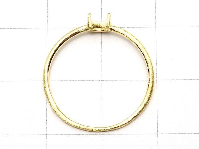 Silver 925 Ring Frame (Prong Setting) Round 4.2mm Hairline Finish 18KGP [Size 5][Size 11][Size 13][Size 17] 1pc