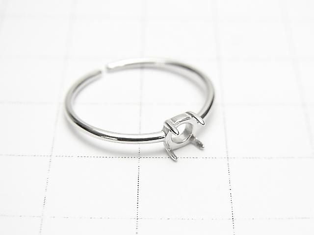 [Video] Silver925 Ring Frame (Prong Setting) Round 4.2mm Rhodium Plated One Size Fits All 1pc