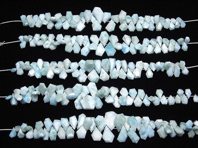 [Video]Larimar Pectolite AA++ Rough Slice Faceted half or 1strand beads (aprx.4inch/10cm)