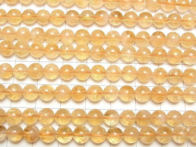 [Video]Citrine AA+ Round 6-7mm 1strand beads (aprx.15inch/37cm)