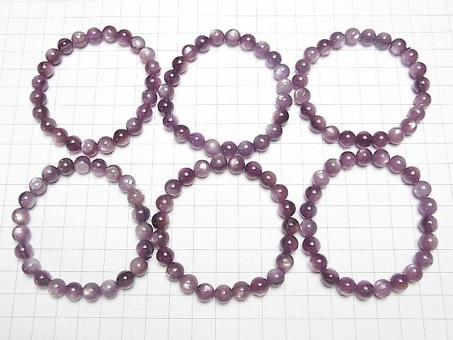 [Video]Royal Lepidolite Cat's EyeAAA- Round 8mm Bracelet