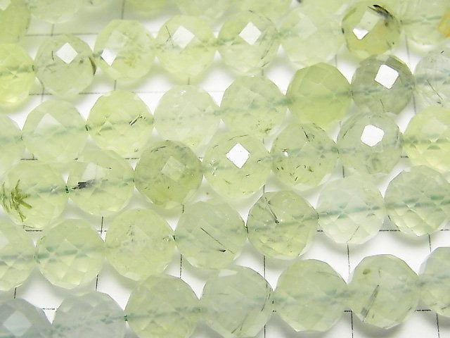 [Video]High Quality! Prehnite AA++ 64Faceted Round 8mm half or 1strand beads (aprx.15inch/36cm)