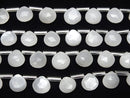 [Video]White Moonstone AA++ Chestnut Faceted Briolette 1strand beads (aprx.7inch/17cm)