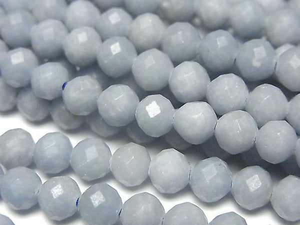 [Video] Angelite AAA- Faceted Round 6mm 1strand beads (approx. 15 inches/36 cm)