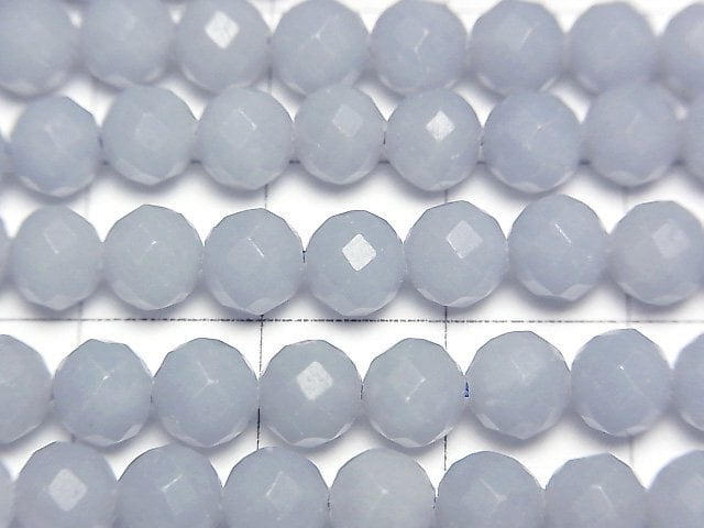 [Video]High Quality! Angelite AAA 64Faceted Round 6mm 1strand beads (aprx.15inch/37cm)