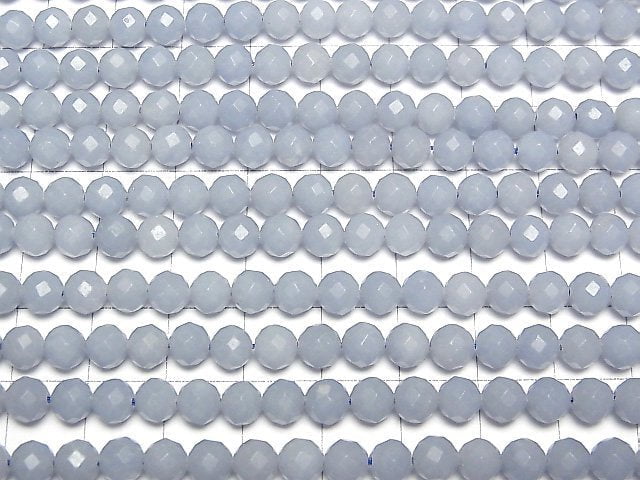 [Video]High Quality! Angelite AAA 64Faceted Round 6mm 1strand beads (aprx.15inch/37cm)