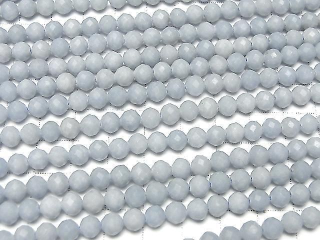 [Video] Angelite AAA- Faceted Round 6mm 1strand beads (approx. 15 inches/36 cm)
