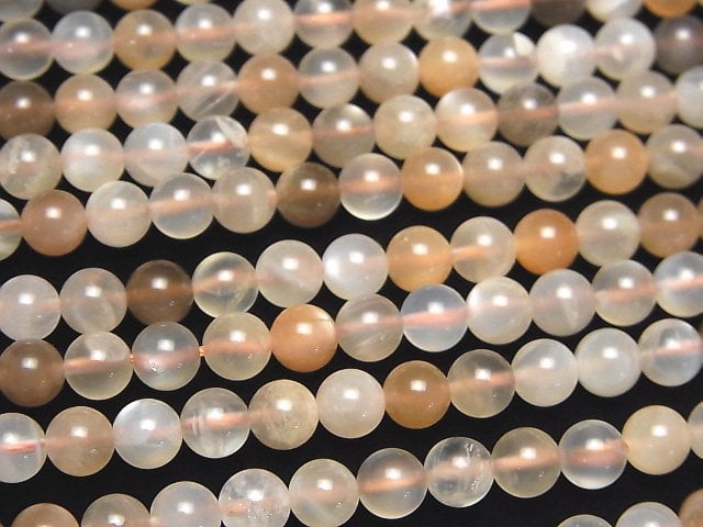 [Video] Multicolor Moonstone AA++ Round 6mm half or 1strand beads (aprx.15inch/36cm)