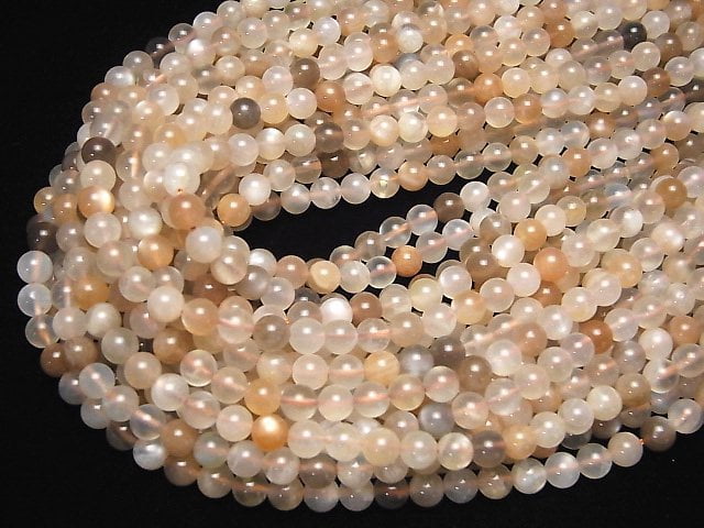 [Video] Multicolor Moonstone AA++ Round 6mm half or 1strand beads (aprx.15inch/36cm)