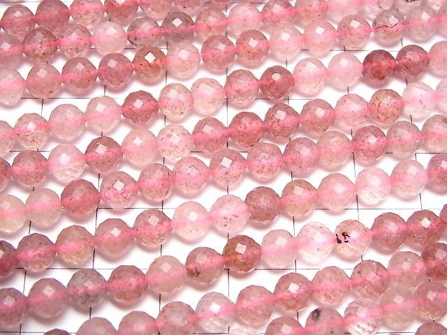 [Video] High Quality! Pink Epidote Faceted Round 6mm 1strand beads (aprx.15inch/37cm)