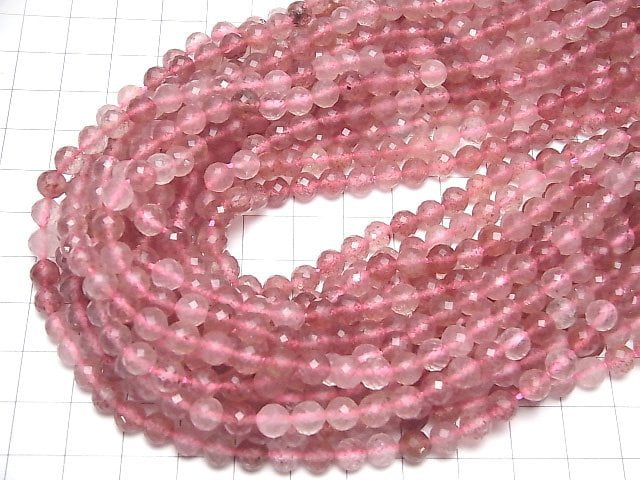 [Video] High Quality! Pink Epidote Faceted Round 6mm 1strand beads (aprx.15inch/37cm)