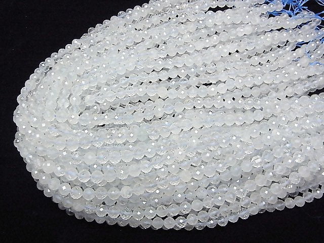 [Video]High Quality! Natural White Topaz AA++ Faceted Round 6mm half or 1strand beads (aprx.15inch/37cm)