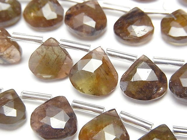 Andalusite, Chestnut Shape, Faceted Briolette Gemstone Beads