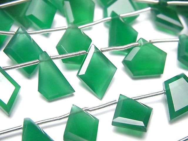 [Video] High Quality Green Onyx AAA Fancy Shape Cut 1 Strand (13pcs)