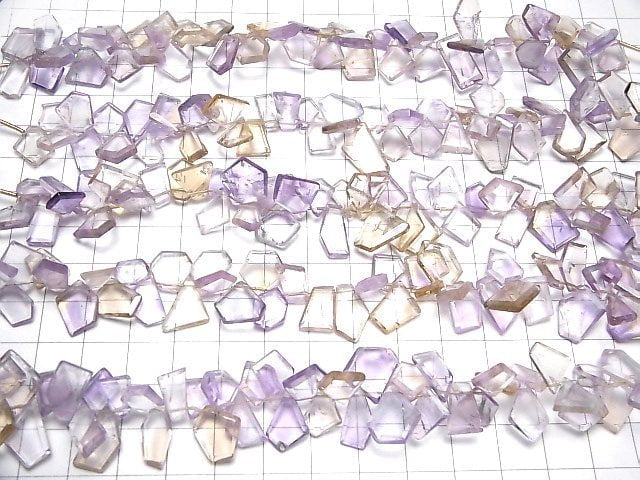 [Video]High Quality Ametrine AA++ Rough Slice Faceted 1strand beads (aprx.6inch/14cm)