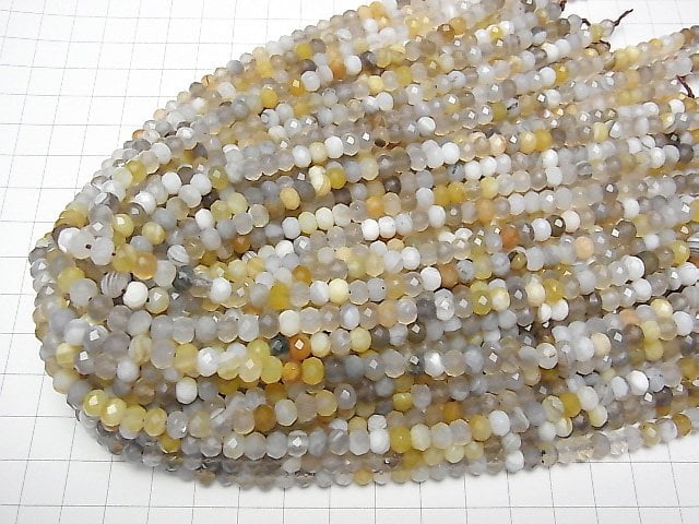 [Video]High Quality! Botswana Agate Faceted Button Rondelle 6x6x4mm half or 1strand beads (aprx.15inch/37cm)