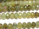 [Video]High Quality! Green Garnet AA++ Faceted Button Rondelle 6x6x3.5mm half or 1strand beads (aprx.15inch/37cm)