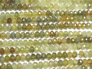 [Video]High Quality! Green Garnet AA++ Faceted Button Rondelle 6x6x3.5mm half or 1strand beads (aprx.15inch/37cm)