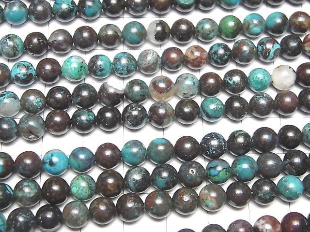 [Video]Chrysocolla AA Round 6.5mm 1strand beads (aprx.15inch/37cm)