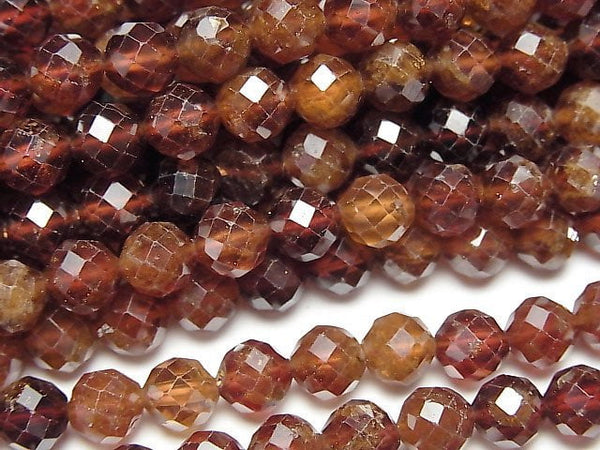 Faceted Round, Garnet Gemstone Beads