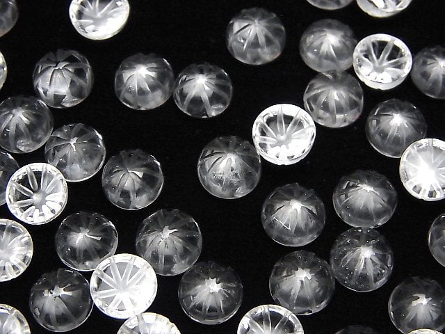 [Video]High Quality Crystal AAA Carved Round Cabochon 8x8mm 5pcs